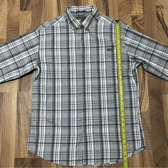 3/$25 Eddie Bauer Button Down Long Sleeve Shirt Classic Fit Medium Plaid - Picture 7 of 8